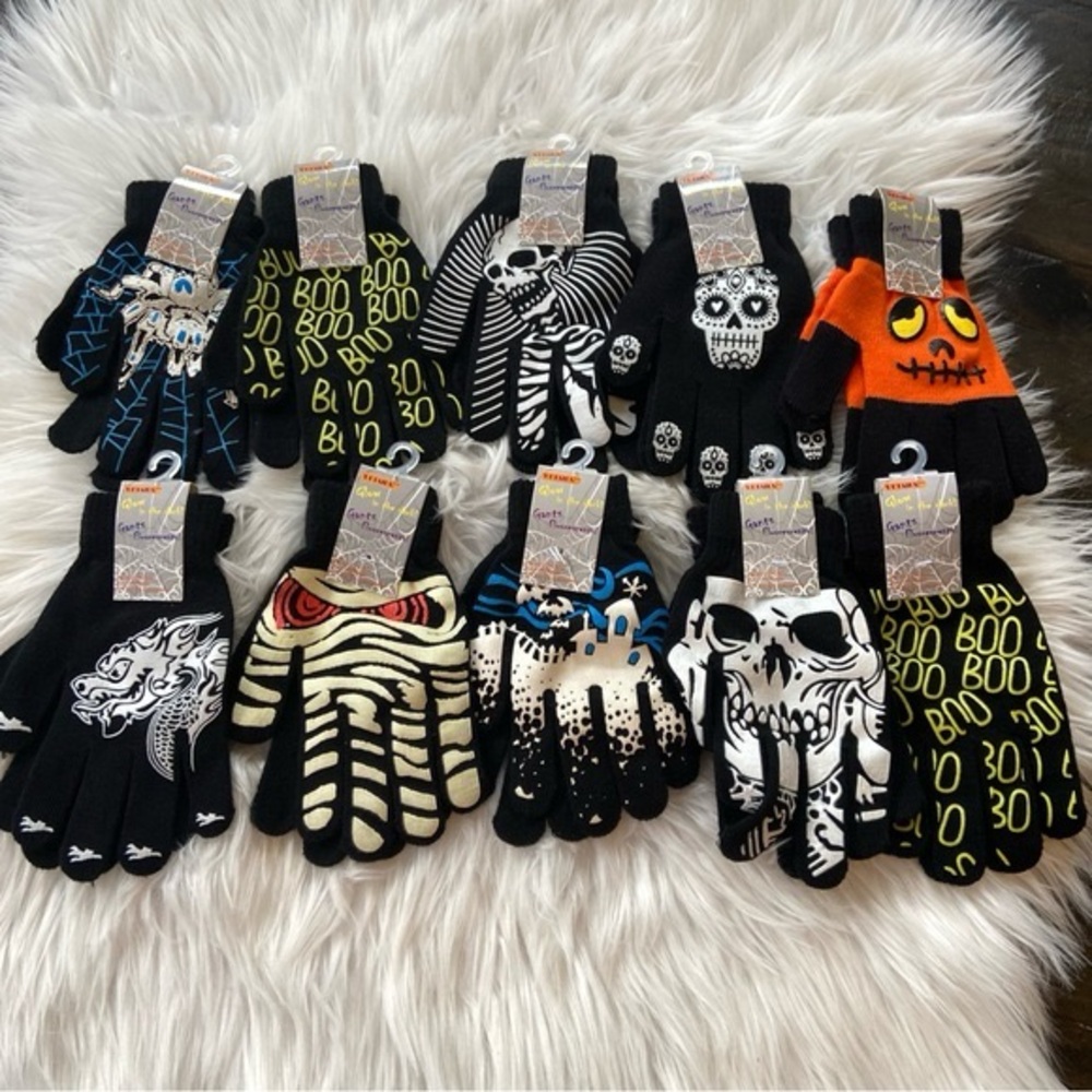 10 pairs glow in dark Halloween gloves